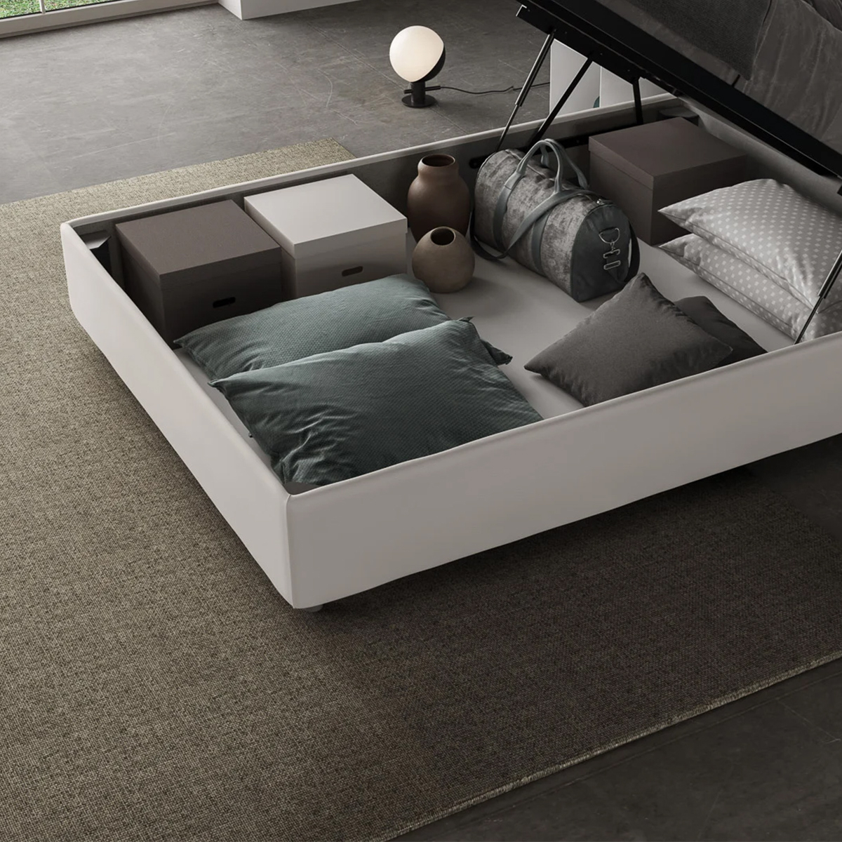 Cama y media contenedor francesa 140x200 símil piel Focus F