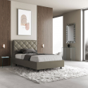 Letto piazza e mezza imbottito 120x200 francese contenitore Priya P1