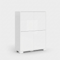 Hoher Mehrzweckschrank mit 4 Türen für Wohn- und Esszimmer, platzsparend 90x35x120 Lumina
