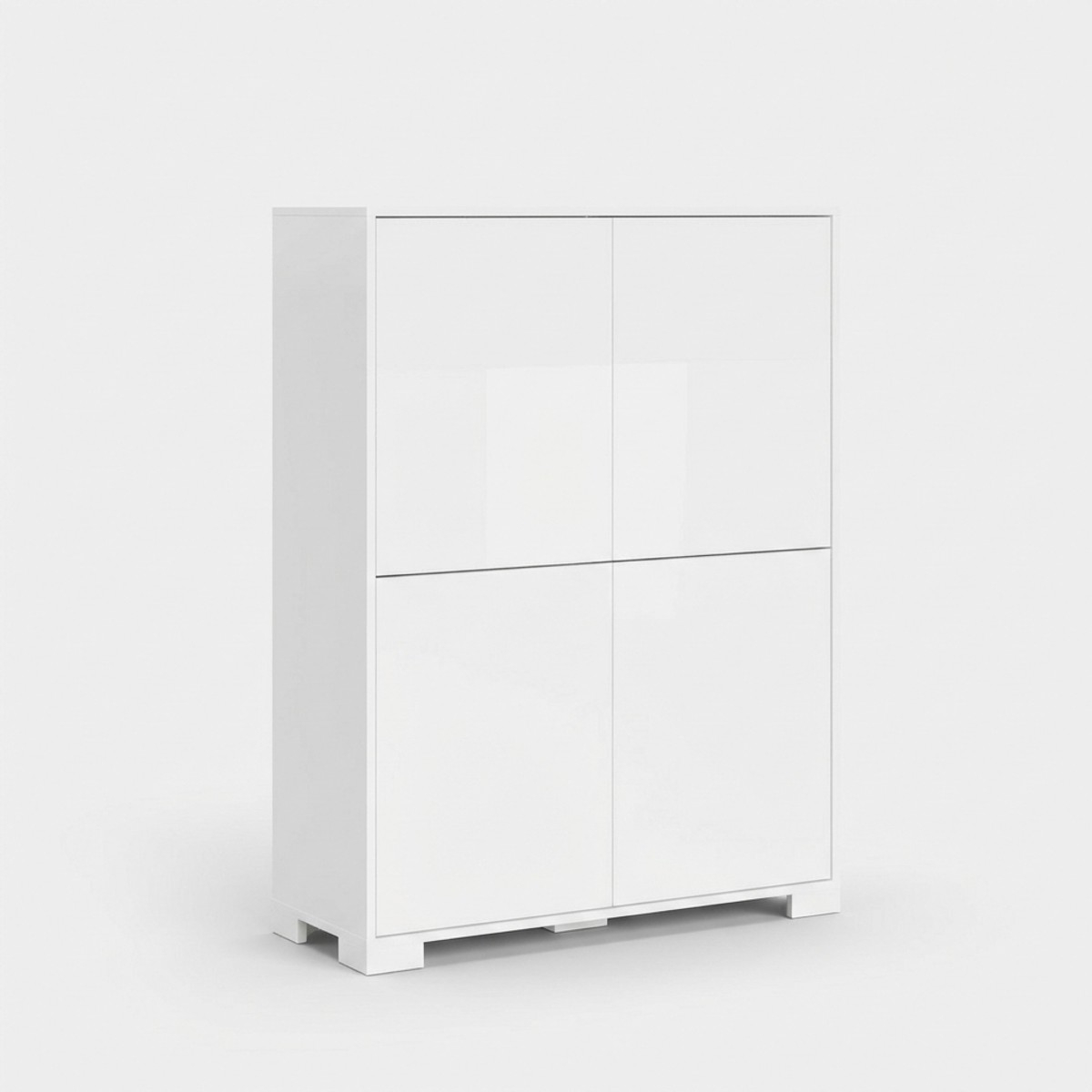 Hoher Mehrzweckschrank mit 4 Türen für Wohn- und Esszimmer, platzsparend 90x35x120 Lumina