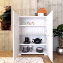 Hoher Mehrzweckschrank mit 4 Türen für Wohn- und Esszimmer, platzsparend 90x35x120 Lumina