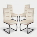 4er-Set moderne Stühle aus Stoff und Metall, Design Rivéa