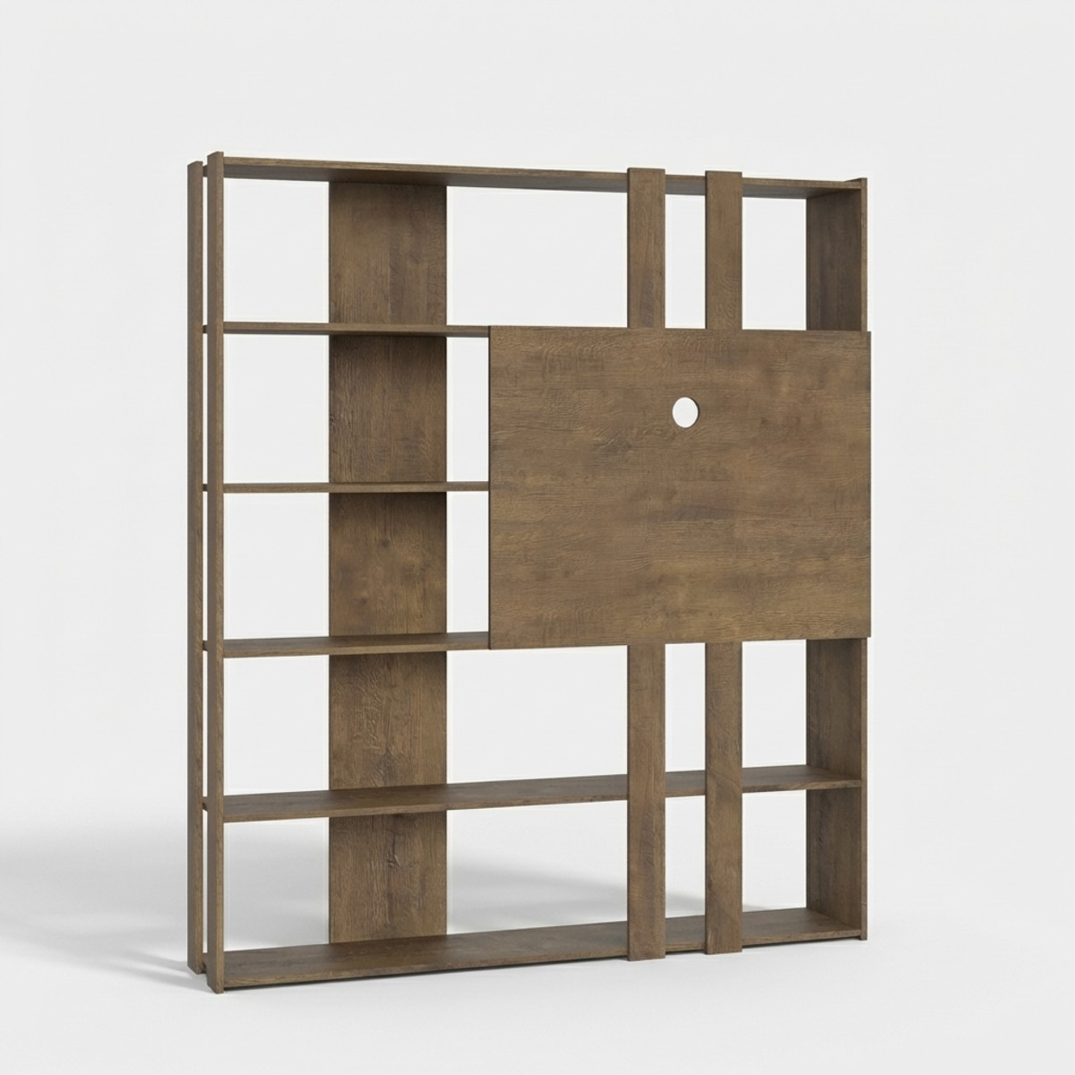 Moderne Bücherregal mit TV-Ständer, 6 Regalböden, 178x36x204, Kato L