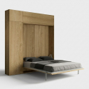 Cama abatible doble 160x190cm con columna y armarios Kentaro