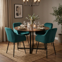 Chaise fauteuil en velours avec accoudoirs pour salle à manger Karta