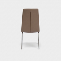 Lot de 4 chaises de cuisine et salle à manger en similicuir rembourré Ines