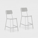 Set de 2 taburetes altos de madera y metal para cocina y bar Teka