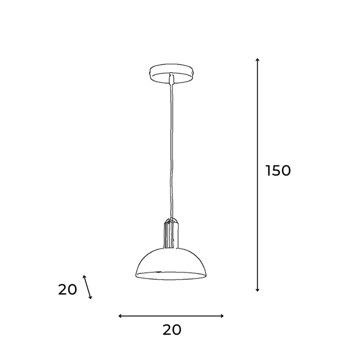 Design-Hängelampe aus Metall mit Softglow-Kuppelschirm