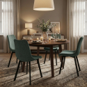 Set de 4 sillas tapizadas de diseño moderno en tela easy-clean Grace