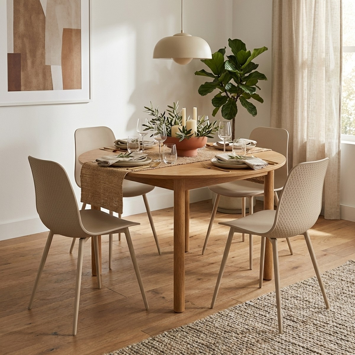 Lot de 4 chaises en polypropylène pour cuisine et salon Wave