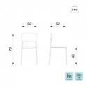 Lot de 4 chaises modernes empilables en polypropylène pour cuisine et salle à manger Vega