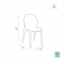 Set aus 4 Designerstühlen aus transparentem Polycarbonat Sparkle