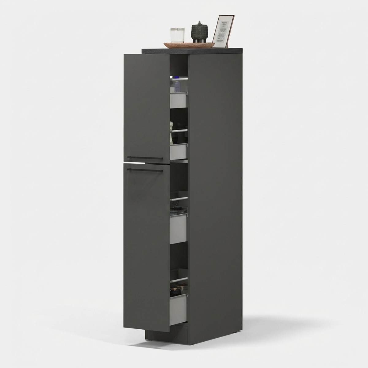 Meuble de cuisine moderne avec 2 tiroirs à épices 30x60x164,5 Trym