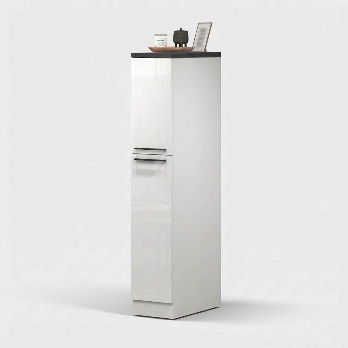 Apothekerschrank mit 2 Gewürzschubladen für moderne Küche 30x60x164,5 Trym