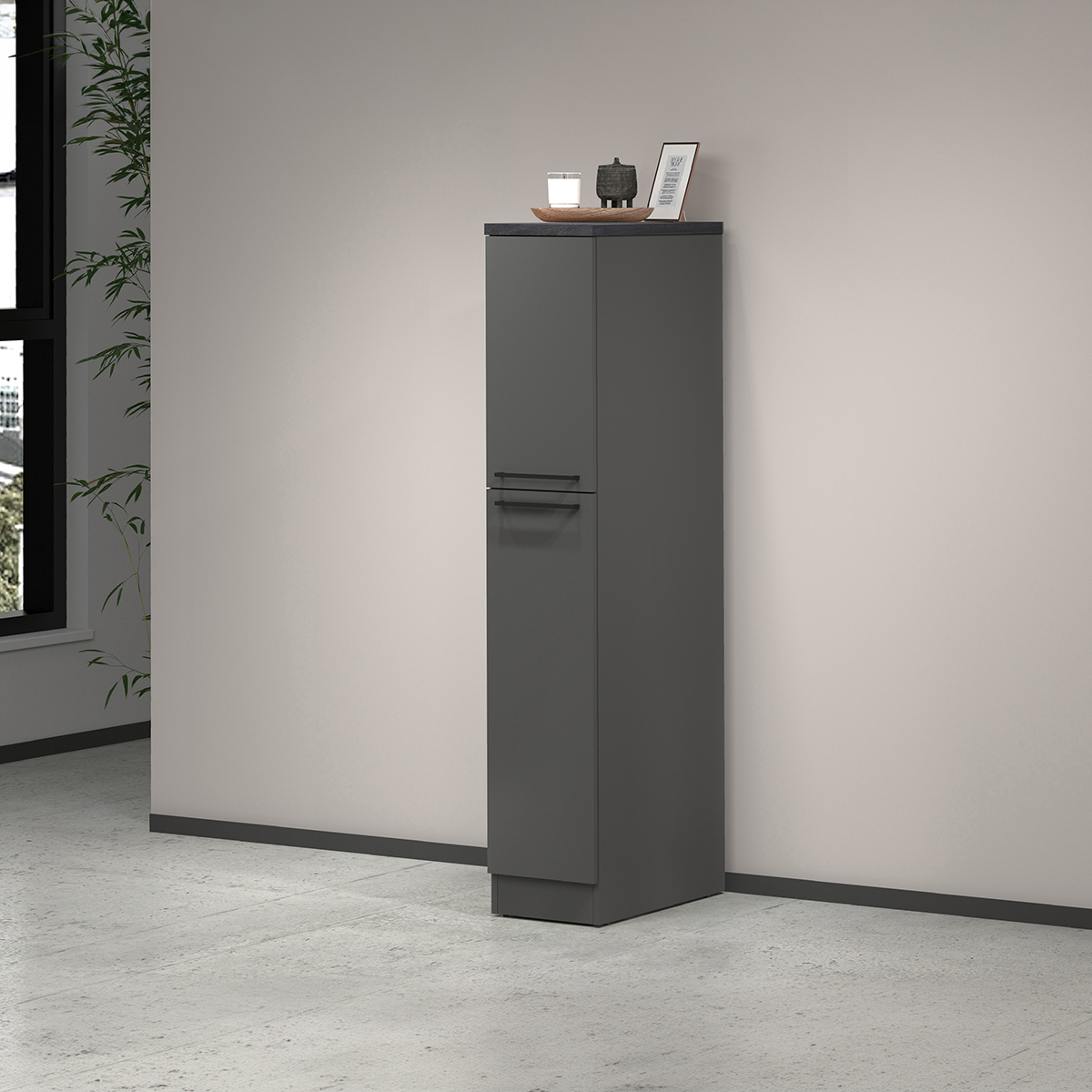 Meuble de cuisine moderne avec 2 tiroirs à épices 30x60x164,5 Trym