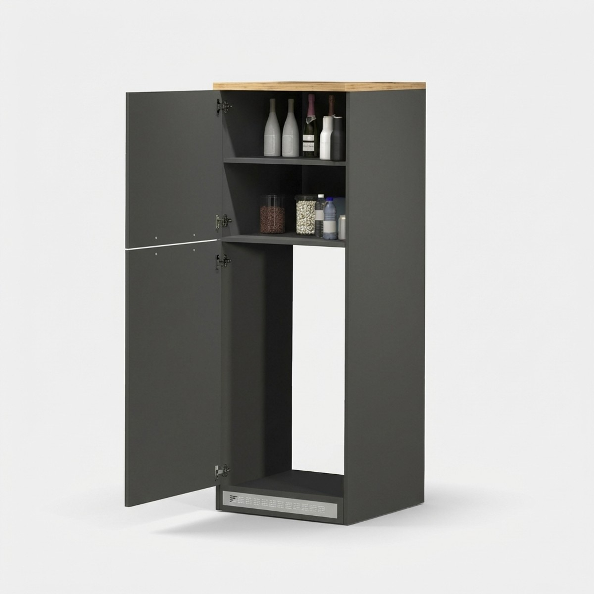 Armoire cache-frigo encastrable 2 portes rangement cuisine 60x60x164,5h Halser