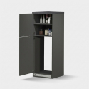 Einbau-Kühlschrankverkleidung mit 2 Türen, Küchenschrank 60x60x164,5h Halser