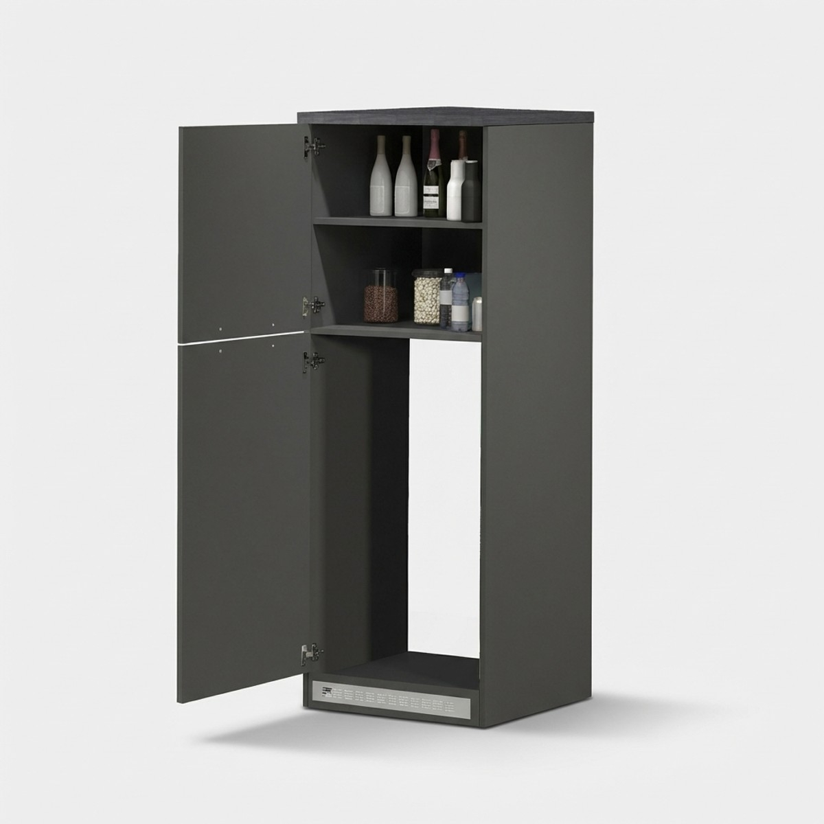 Einbau-Kühlschrankverkleidung mit 2 Türen, Küchenschrank 60x60x164,5h Halser