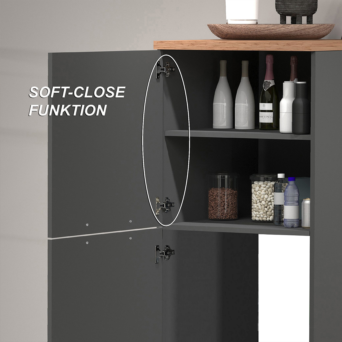 Armoire cache-frigo encastrable 2 portes rangement cuisine 60x60x164,5h Halser