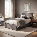 Letto singolo 1 piazza con rete e contenitore 80x190 Basel Twin