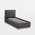 Letto singolo 1 piazza con rete e contenitore 80x190 Basel Twin