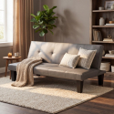 Canapé convertible 2 places ouverture clic clac design moderne similicuir Neluba Lux