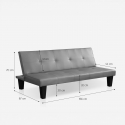 Sofá cama 2 plazas apertura clic clac diseño moderno Neluba Lux