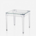 Table carrée en verre et polycarbonate Danubio
