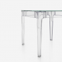 Table carrée en verre et polycarbonate Danubio