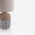 Lámpara de mesa de cerámica con pantalla Fioriva A