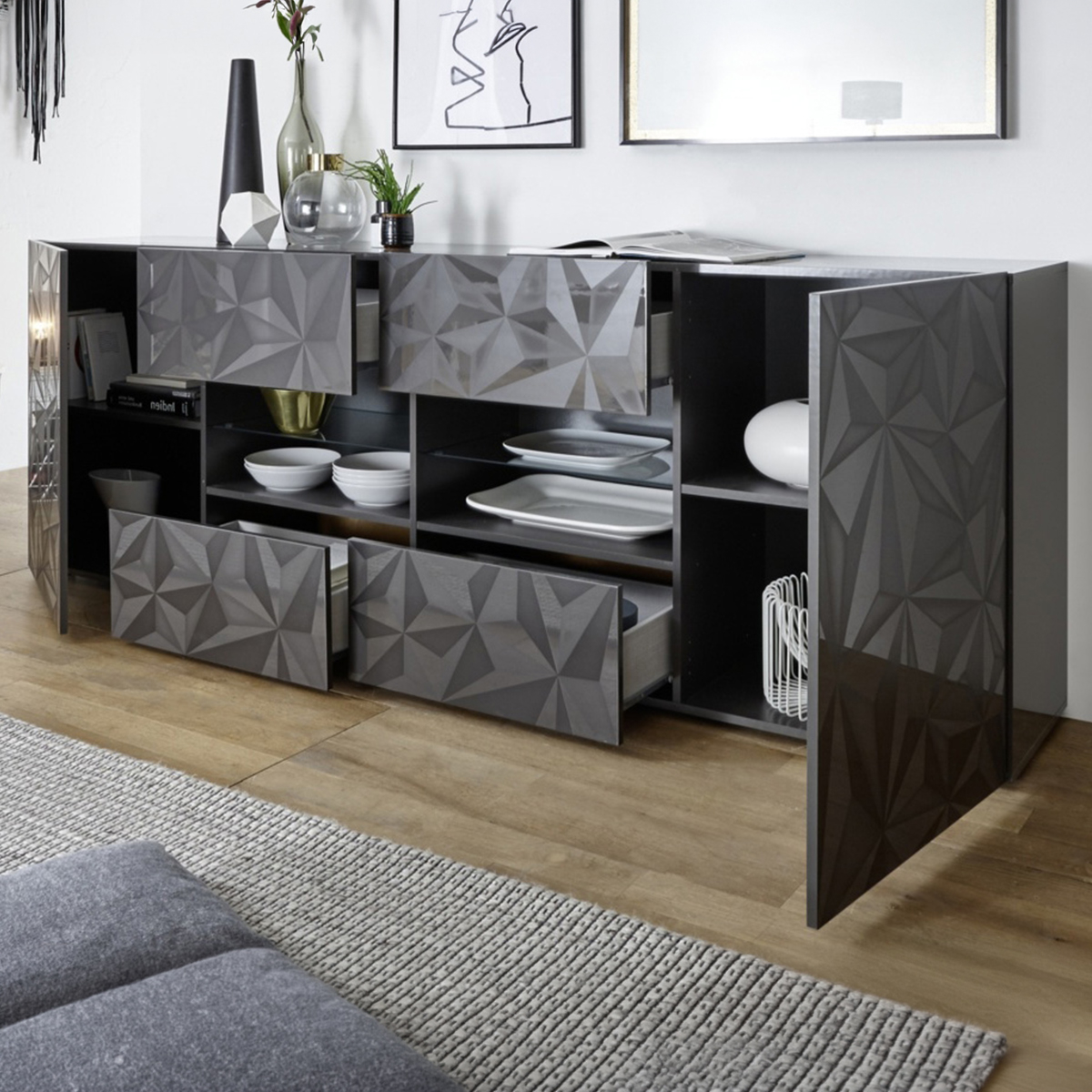 Moderne Wohnzimmer-Kommode mit Schubladen und Türen Mosca 240