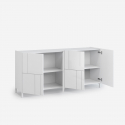 Nuvia 4-türiger Hochglanz-Buffetschrank mit Regalböden