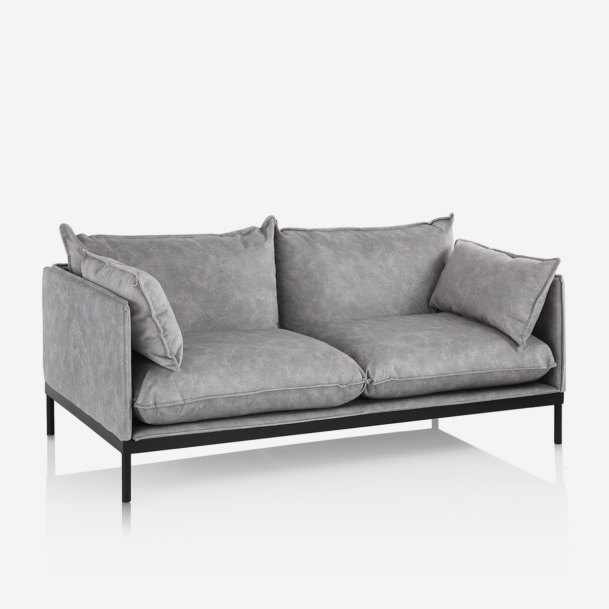Paris Zweisitzer Sofa aus Kunstleder mit Polsterung für das Wohnzimmer