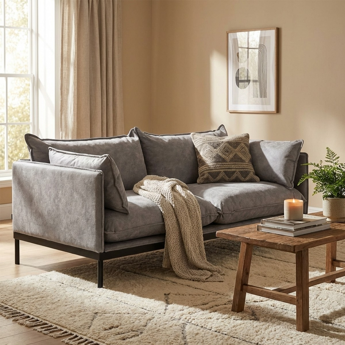 Paris Zweisitzer Sofa aus Kunstleder mit Polsterung für das Wohnzimmer