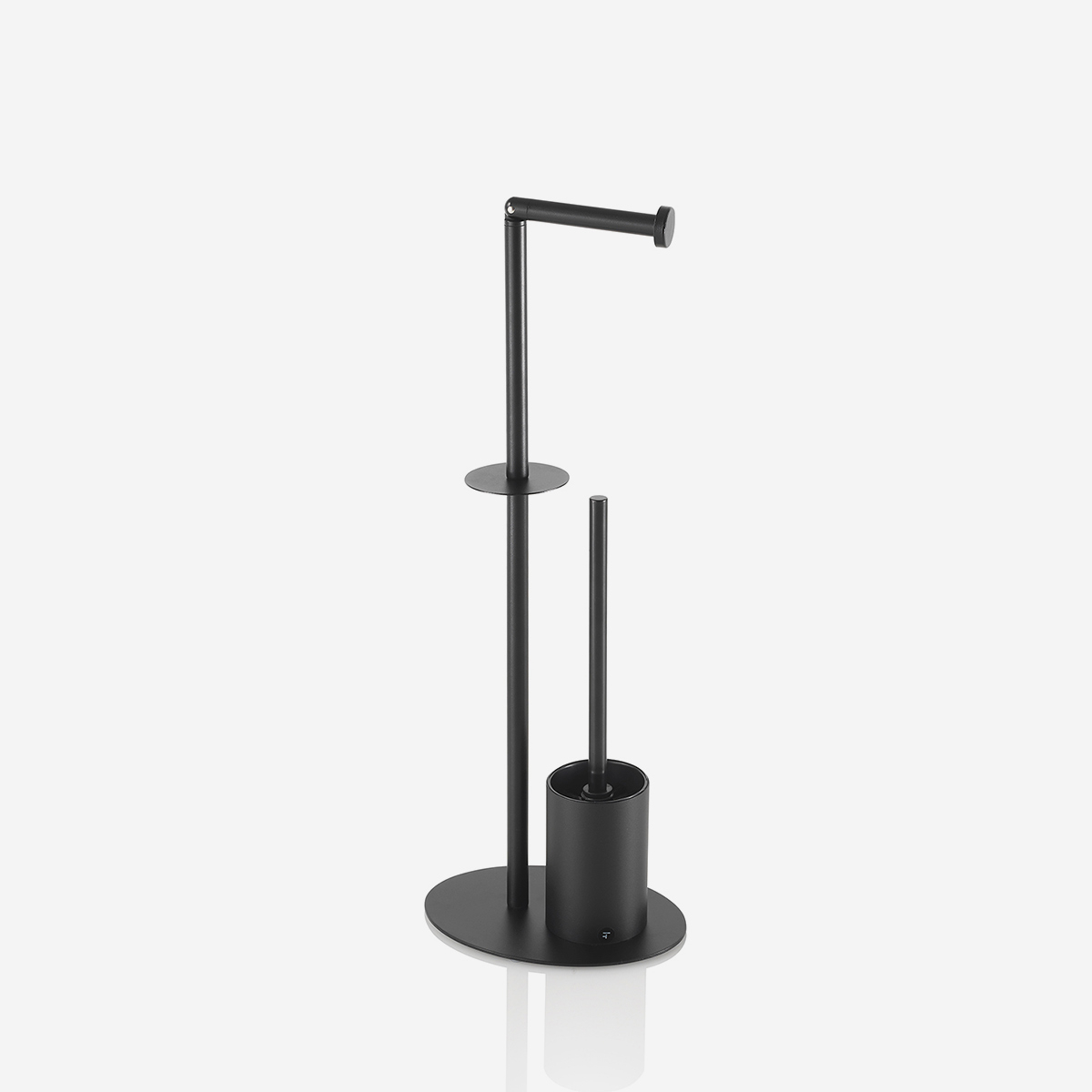 Support mural pour rouleau de papier toilette et balai de salle de bain Tippy B