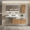 Mueble de baño suspendido doble lavabo con espejo LED Venere