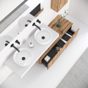 Mueble de baño suspendido doble lavabo con espejo LED Venere
