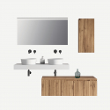 Mueble de baño suspendido doble lavabo con espejo LED Venere