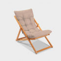Chaise longue pliable en bois de hêtre Velkar