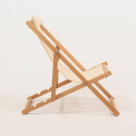 Set de 2 tumbonas plegables con mesa de madera para jardín Morik