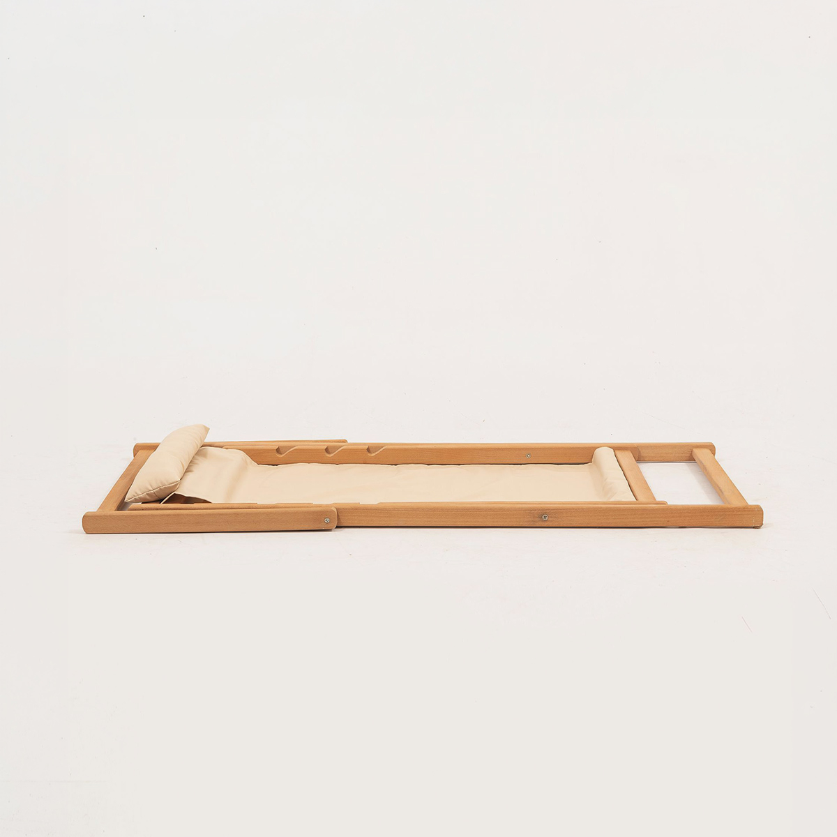 Set de 2 chaises longues pliantes avec table d'appoint en bois pour jardin Morik