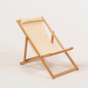 Silla de jardín plegable y reclinable en madera Selvor