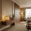 Moderne Tischlampe aus Jute und ABS Balle