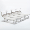 4 Bains de soleil professionnels transats de plage aluminium Italia Stock