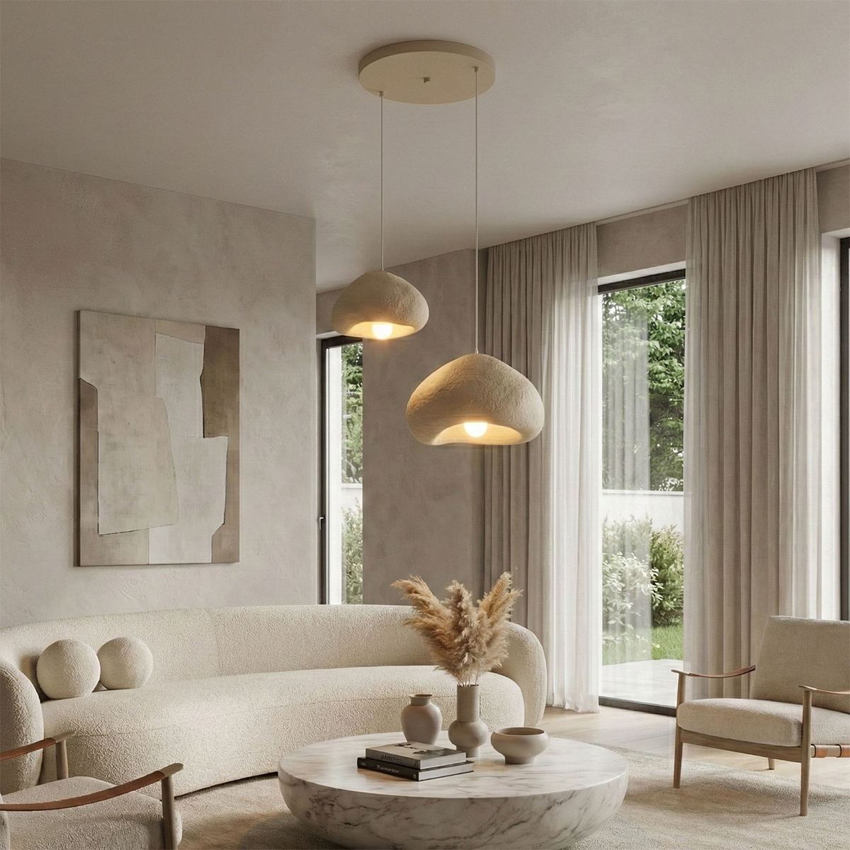 Pendelleuchte mit 2 Flammen aus Metall Lora 30-40