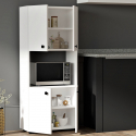Colonne multi-usages gain de place avec étagères pour cuisine Ayaz