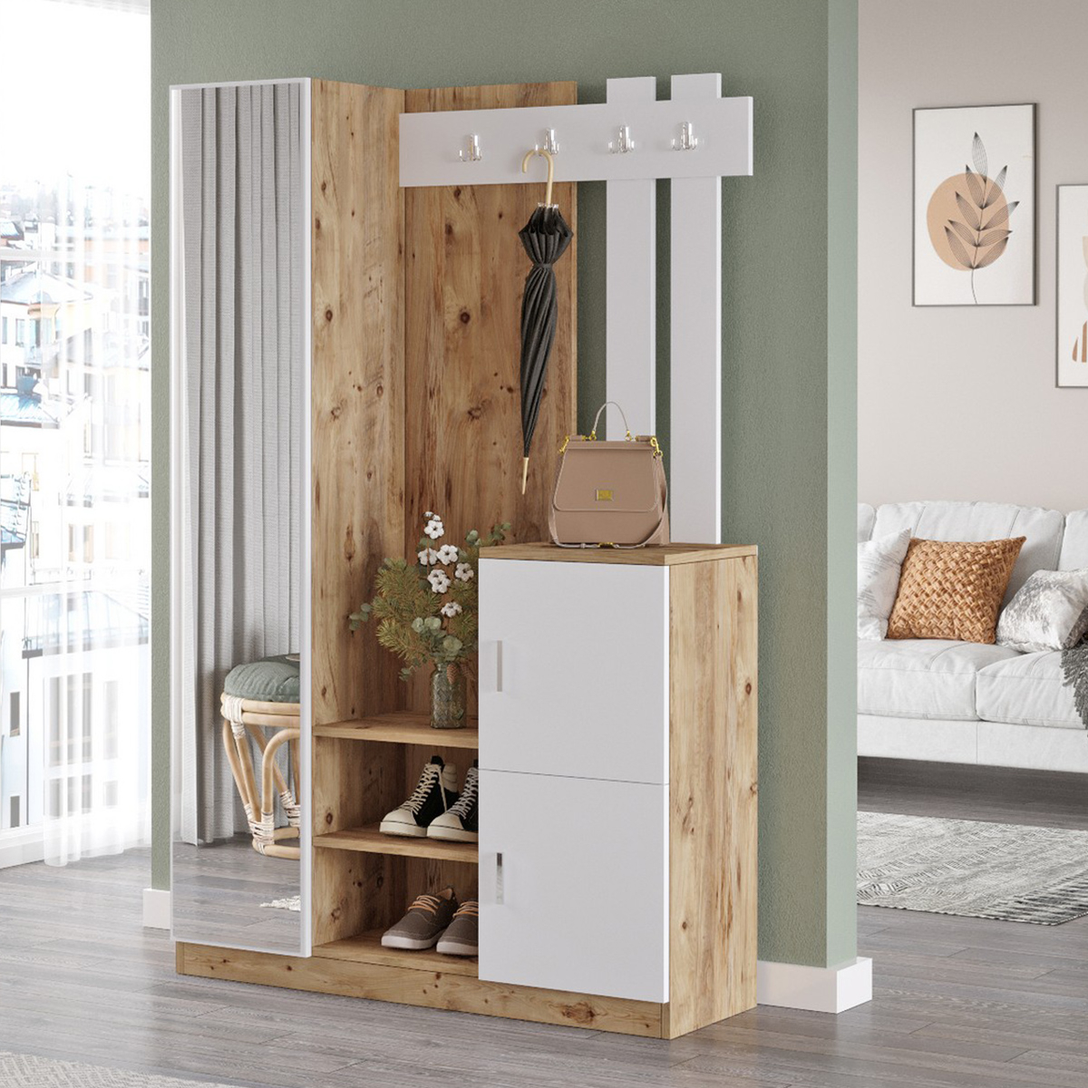 Govan Eingangsgarderobe mit Kleiderhaken und Schuhregal
