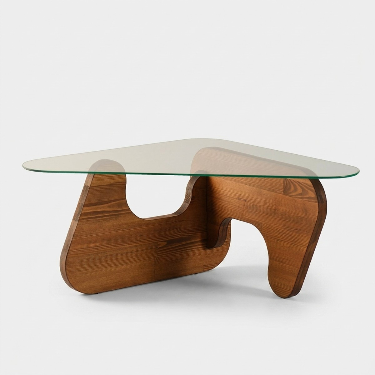 Mesa de centro de vidrio y madera Freya