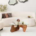 Mesa de centro de vidrio y madera Freya