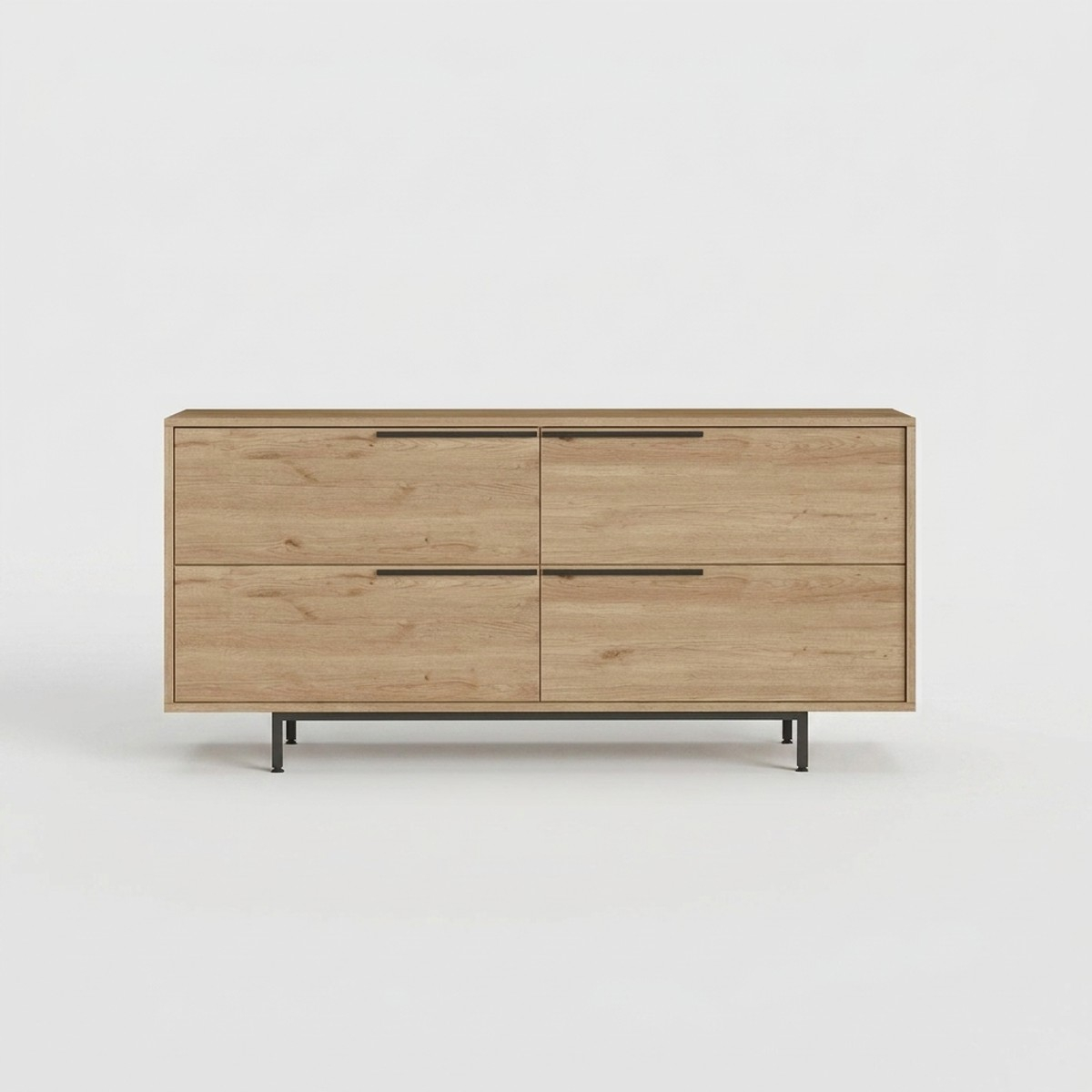 Sideboard für das Wohnzimmer mit 4 Türen aus Holz und Metall Odran